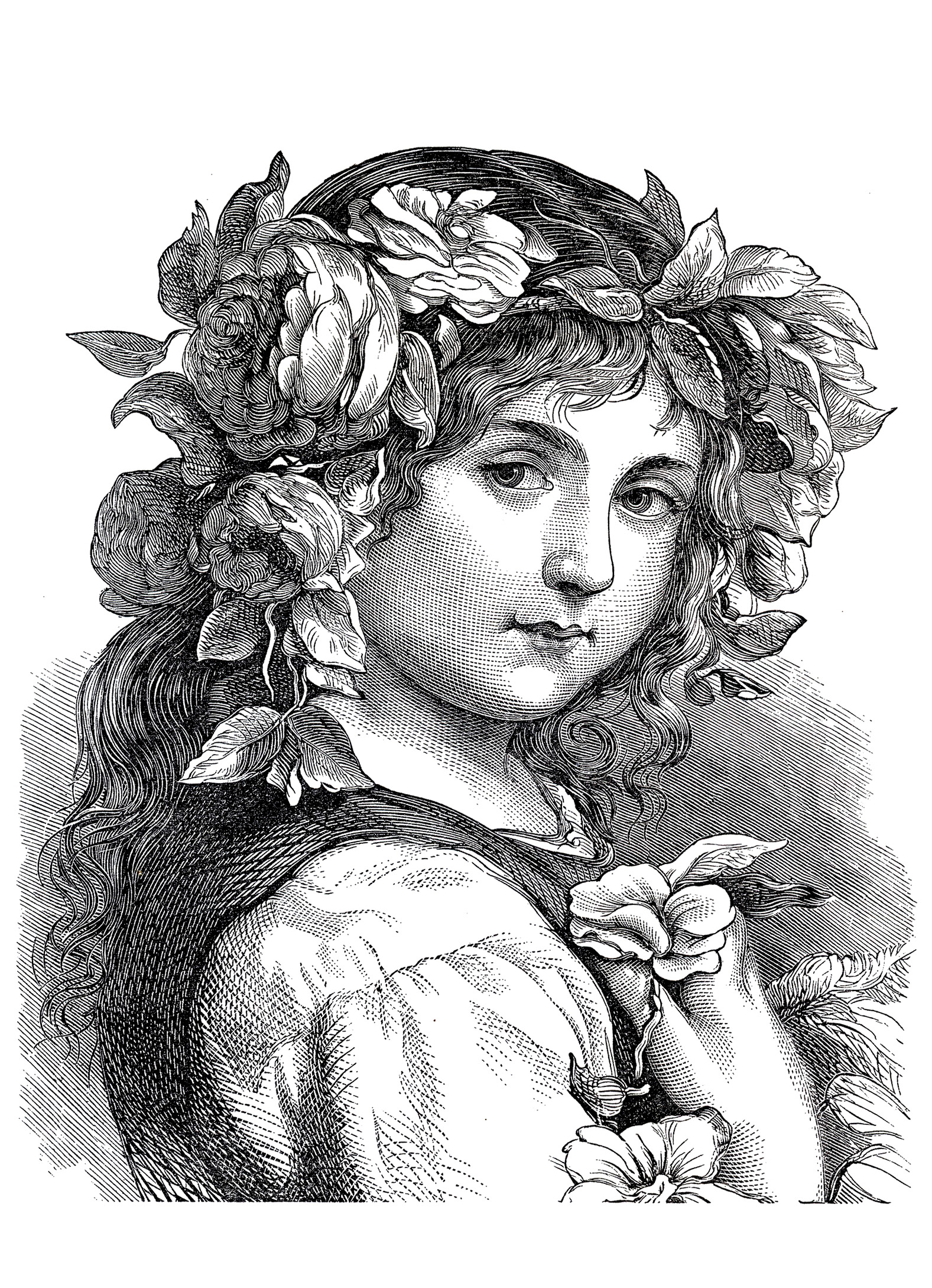 coloriage pour adulte difficile flower girl 1868 gratuit