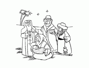 Image de Crèche de Noël (Nativité) à télécharger et colorier