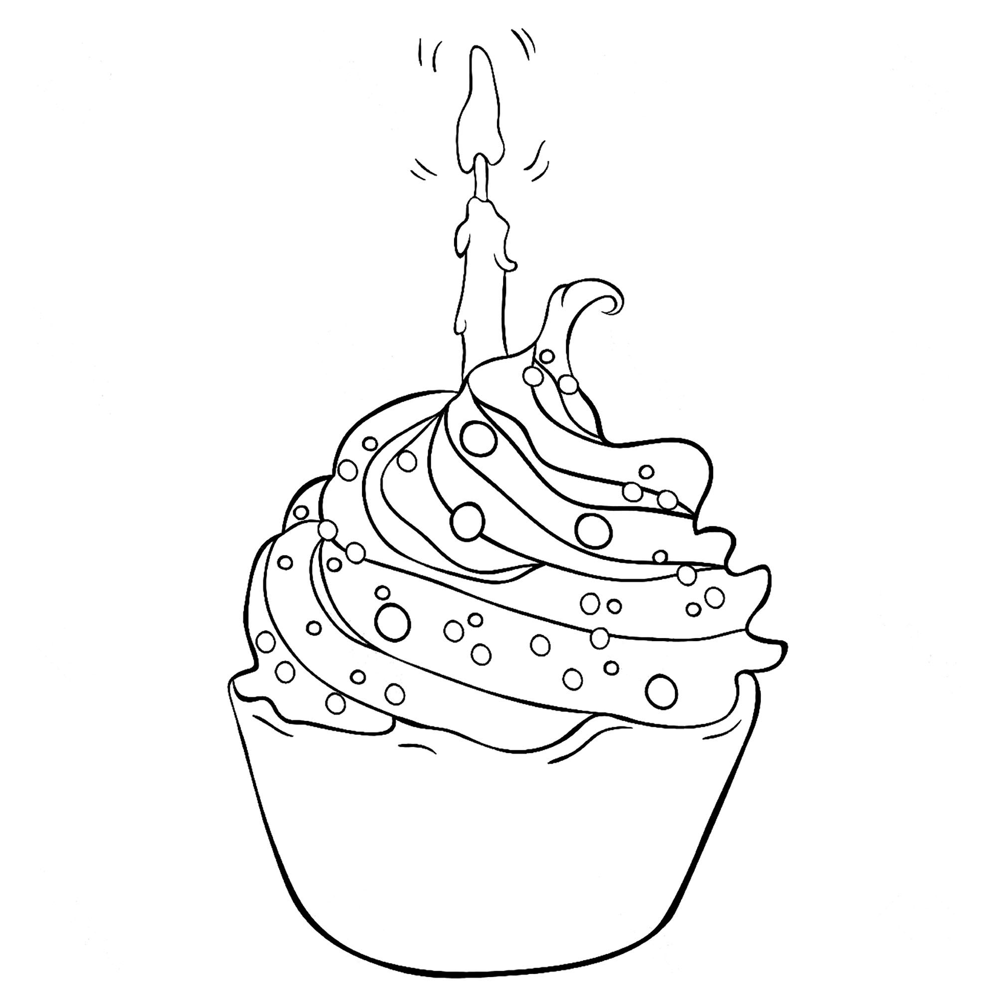 Joyeux Anniversaire Avec Ce Cupcake Coloriage Cupcakes Et Gateaux Coloriages Pour Enfants