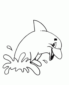 Image de dauphin à télécharger et colorier