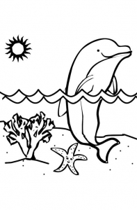 Coloriage de dauphin à telecharger gratuitement