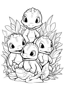Quatre bébés dinosaures