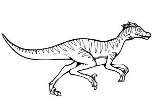 Velociraptor simple à colorier