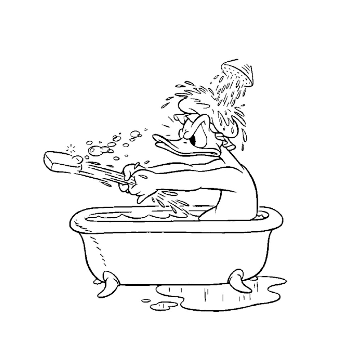 Donald dans son bain