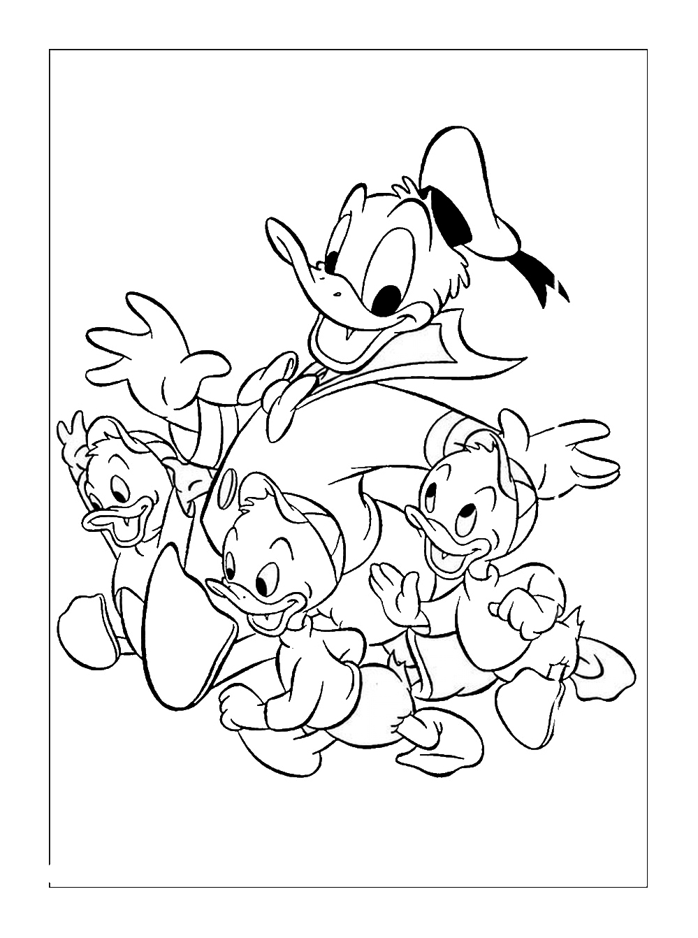 Donald et ses neveux à colorier