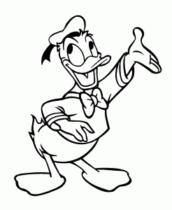 Simple coloriage de Donald Duck
