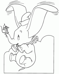 Coloriage de Dumbo à imprimer gratuitement
