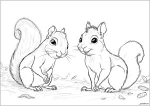 Deux écureuils gentils