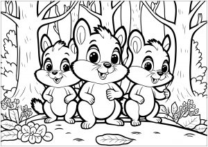 Trois gentils écureuils