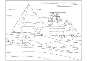 Coloriage enfant egypte sphynx pyramides