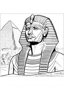 Pharaon devant une grande pyramide