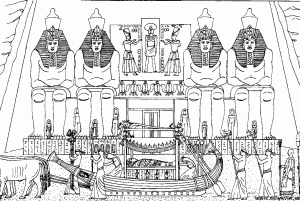 coloriage-facile-egypte-funerailles-pharaon