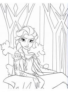 Coloriage de Elsa (La reine des neiges) à telecharger gratuitement