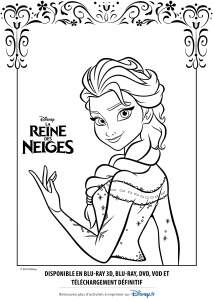 Dessin de Elsa (La reine des neiges) gratuit à imprimer et colorier