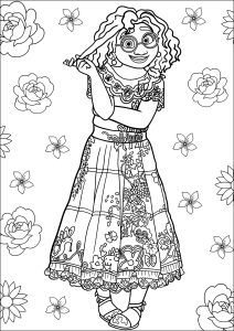 Coloriage d'Encanto : Mirabel Madrigal avec une jolie robe