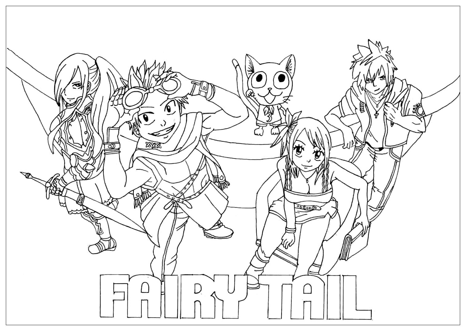 Coloriage de Fairy tail pour enfants   Coloriage Fairy tail ...
