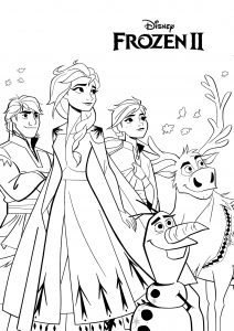 Olaf, Anna, Elsa, Sven et Kristoff