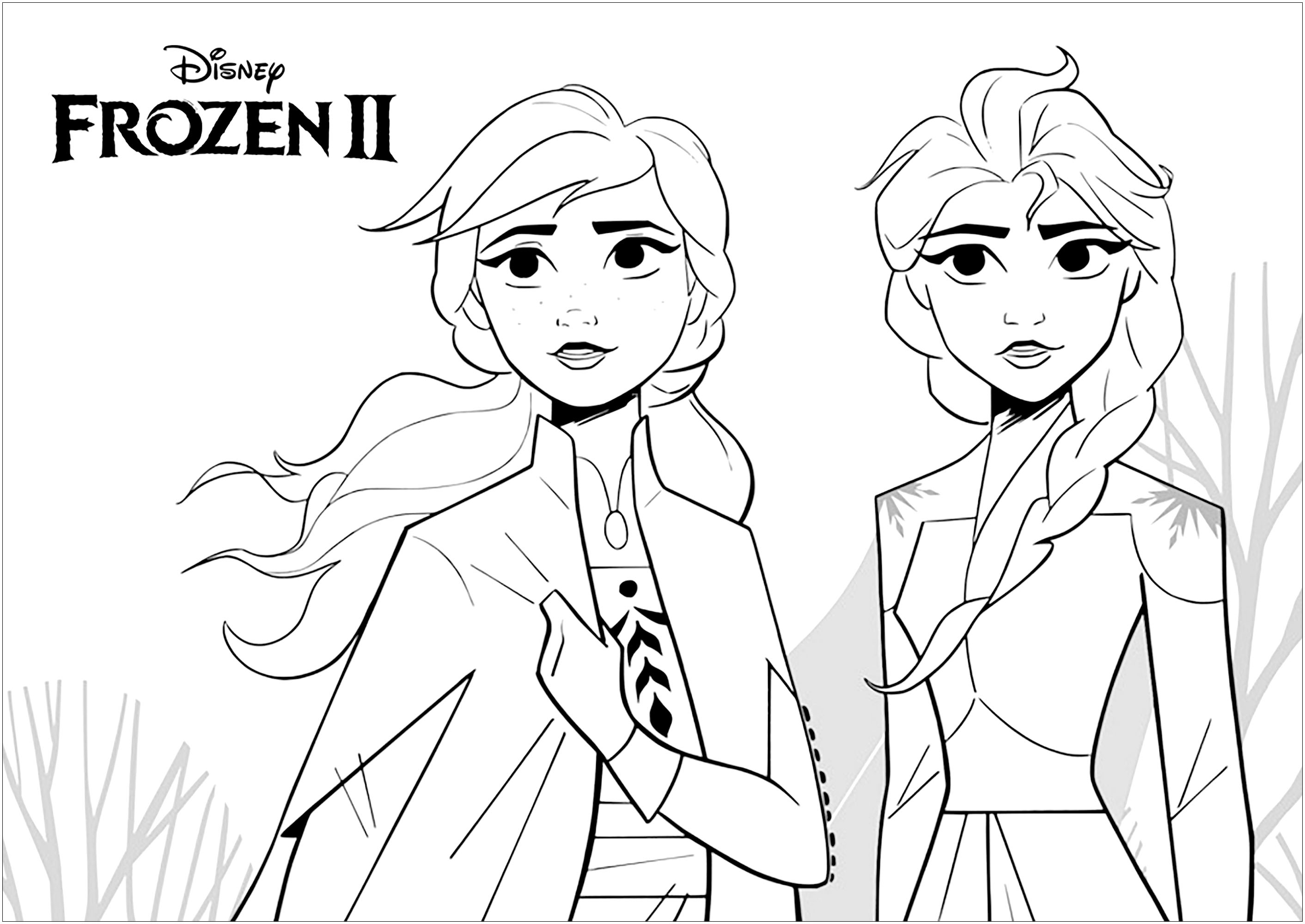 Anna & Elsa à colorier