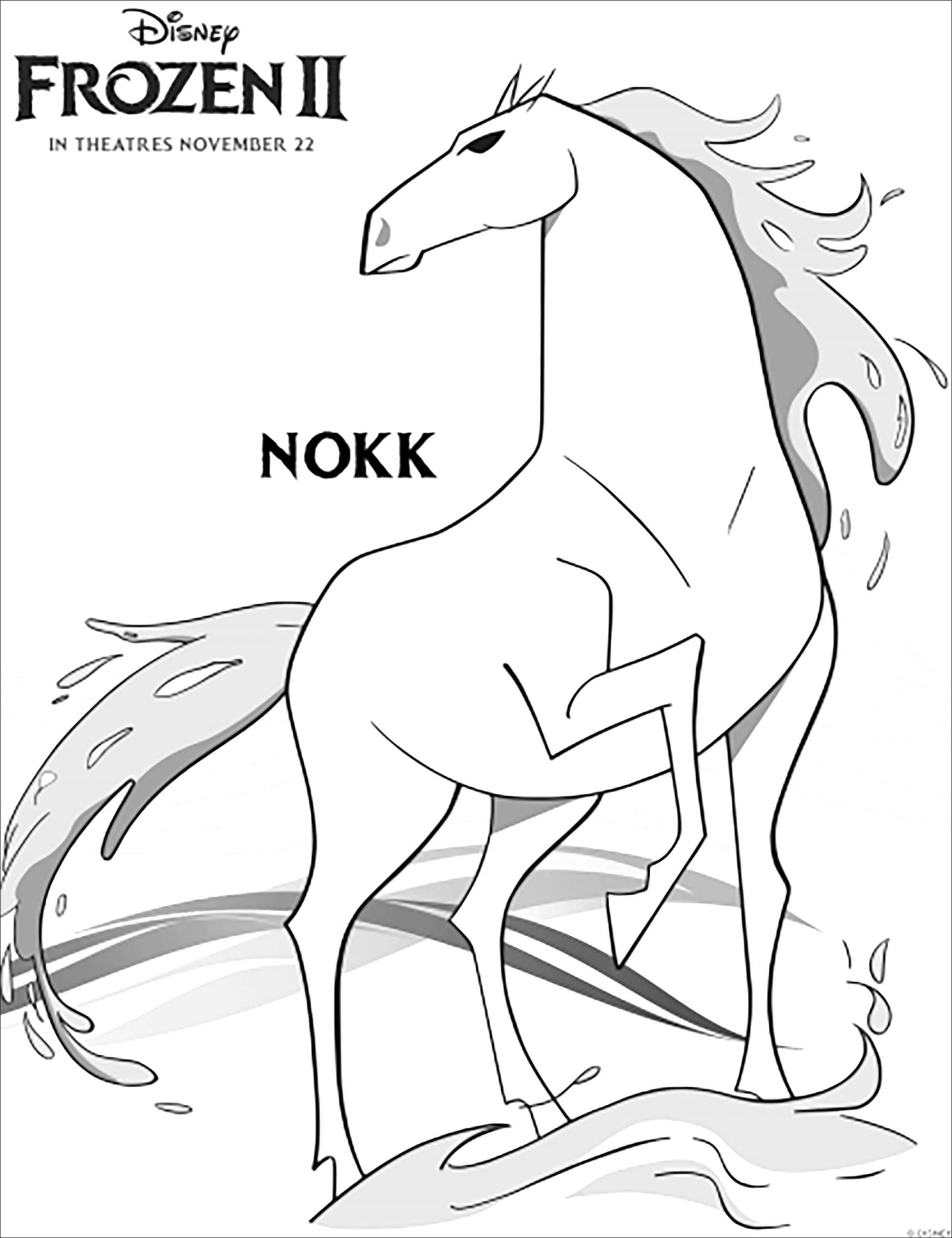 Le cheval Nokk dans La reine des neiges 2 (Disney) (version avec texte)