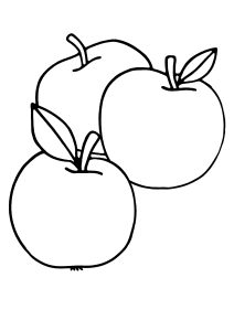 Trois pommes à colorier