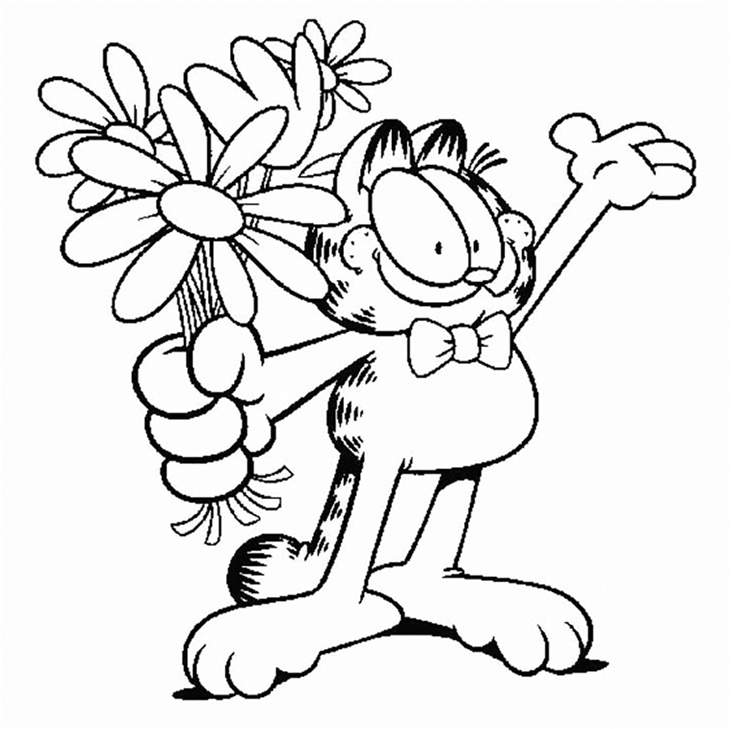 Image de Garfield à colorier, facile pour enfants