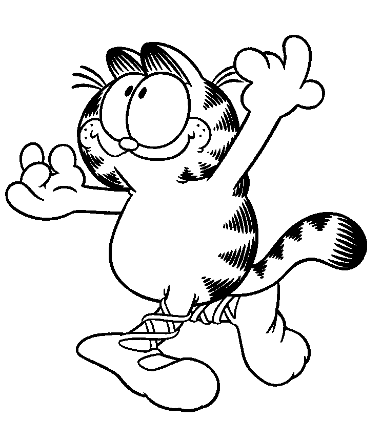 Coloriage de Garfield simple pour enfants
