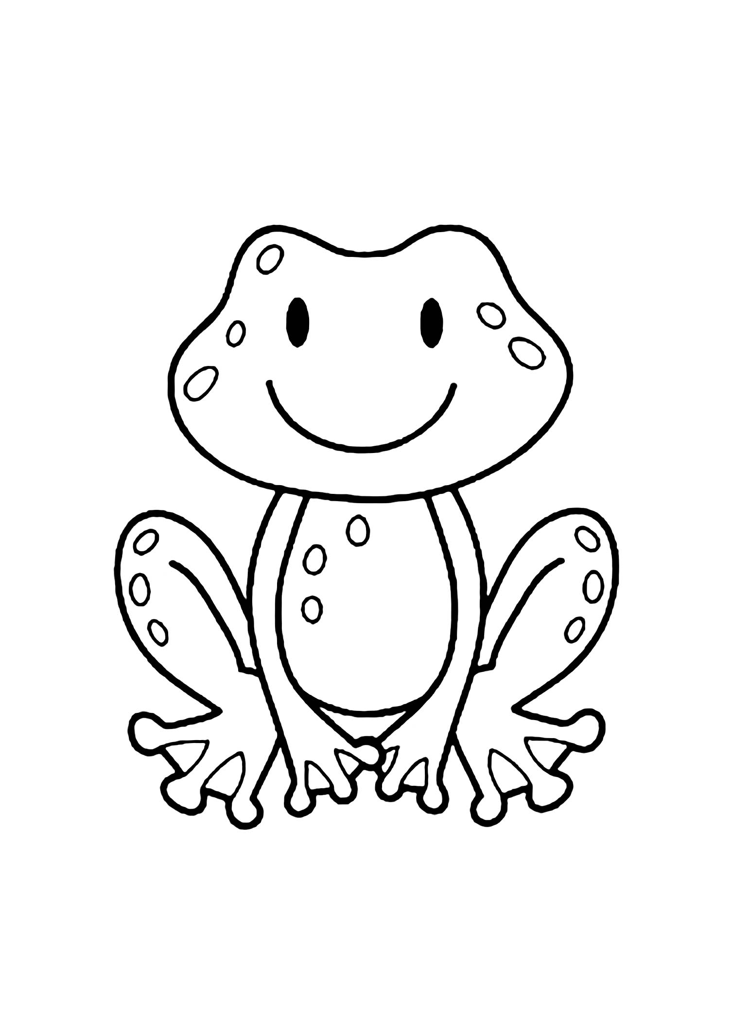 Image de grenouille à colorier, facile pour enfants
