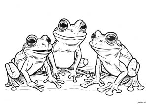Trois belles grenouilles