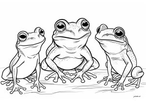 Trois jolies grenouilles