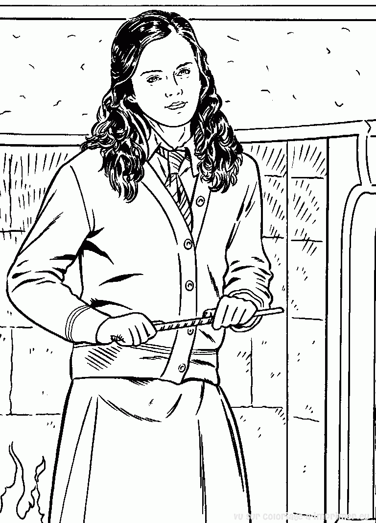 coloriage hermione harry potter free to print
