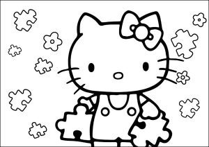 Hello Kitty fait un Puzzle