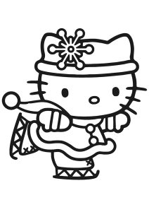 Hello Kitty fait du patin sur glace