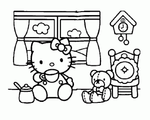 Coloriage de Hello Kitty à colorier pour enfants