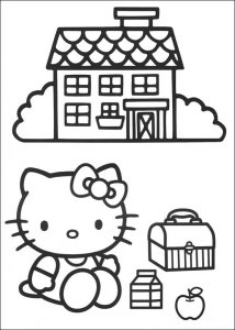 Hello Kitty et sa maison à mettre en couleur
