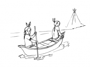 Indiennes dans un bateau