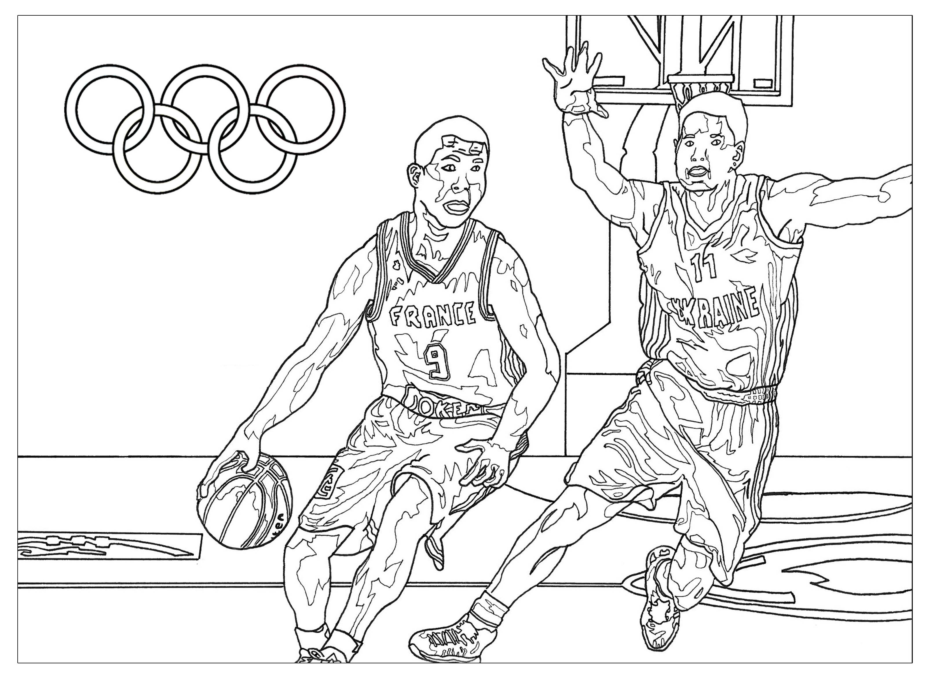 Coloriage Jeux Olympiques : Basketball. Par Sofian