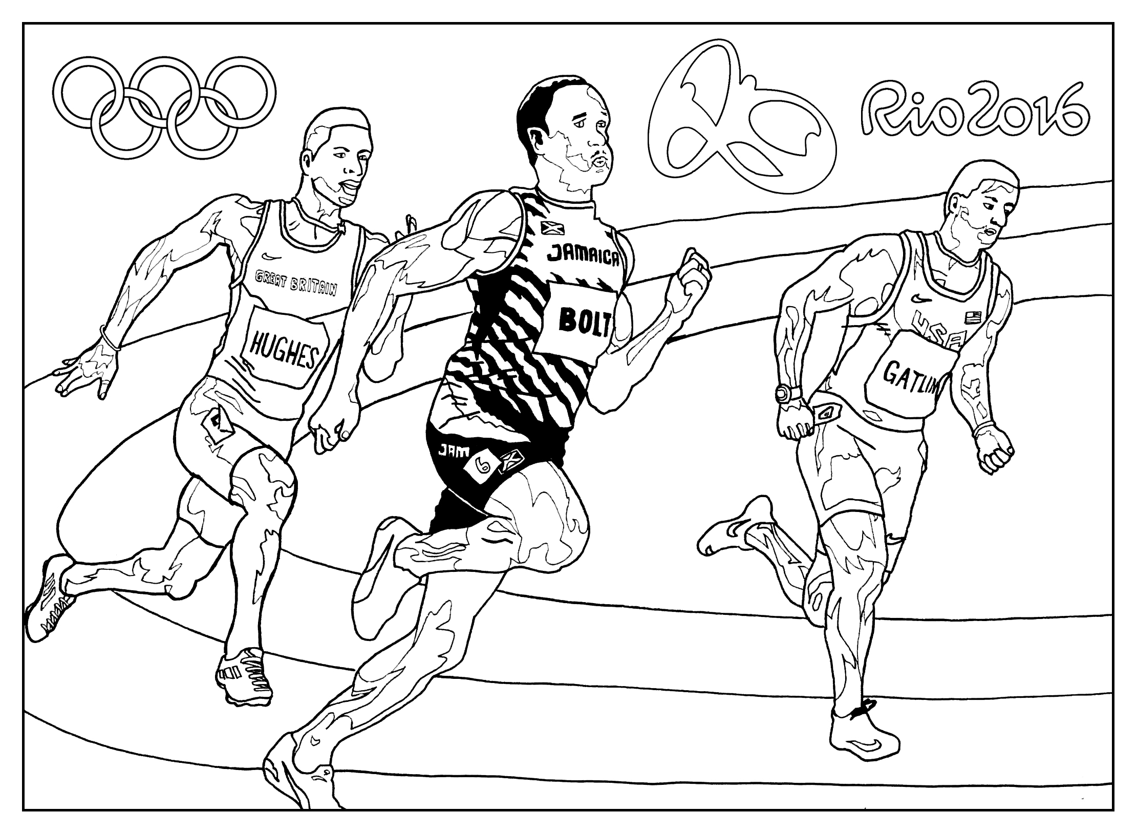 Coloriage Jeux Olympiques Rio 2016 : Athlétisme. Par Sofian