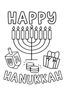 Joli coloriage Happy Hanukkah