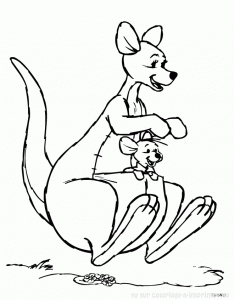 Dessin de kangourou gratuit à télécharger et colorier