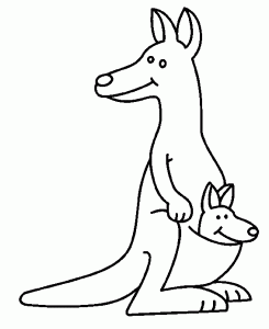 Image de kangourou à imprimer et colorier