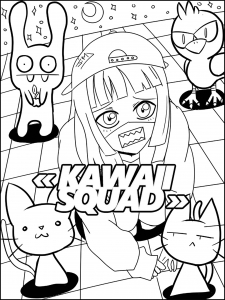 Coloriage kawaii squad par jim