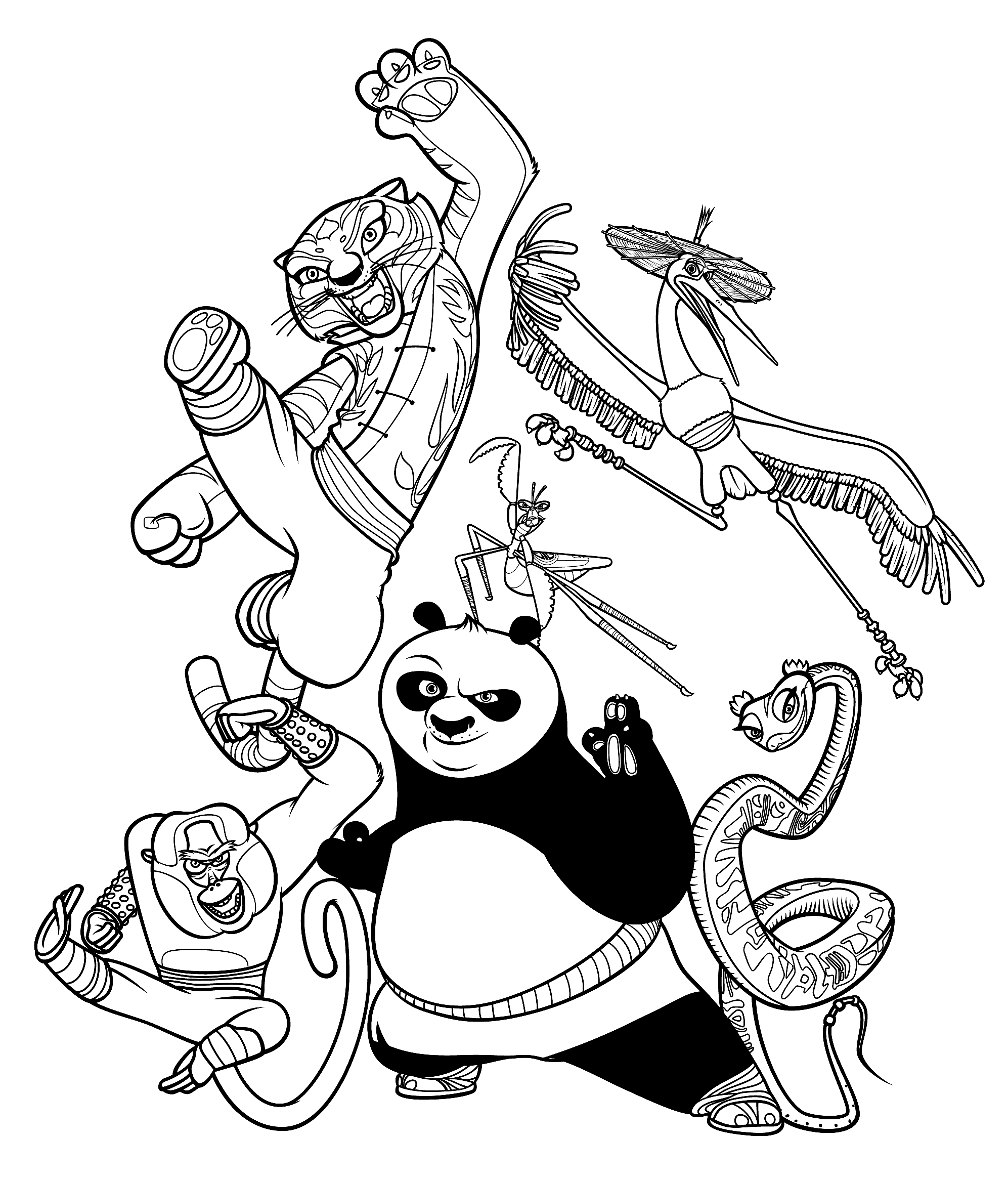 Coloriage Kung fu panda gratuit