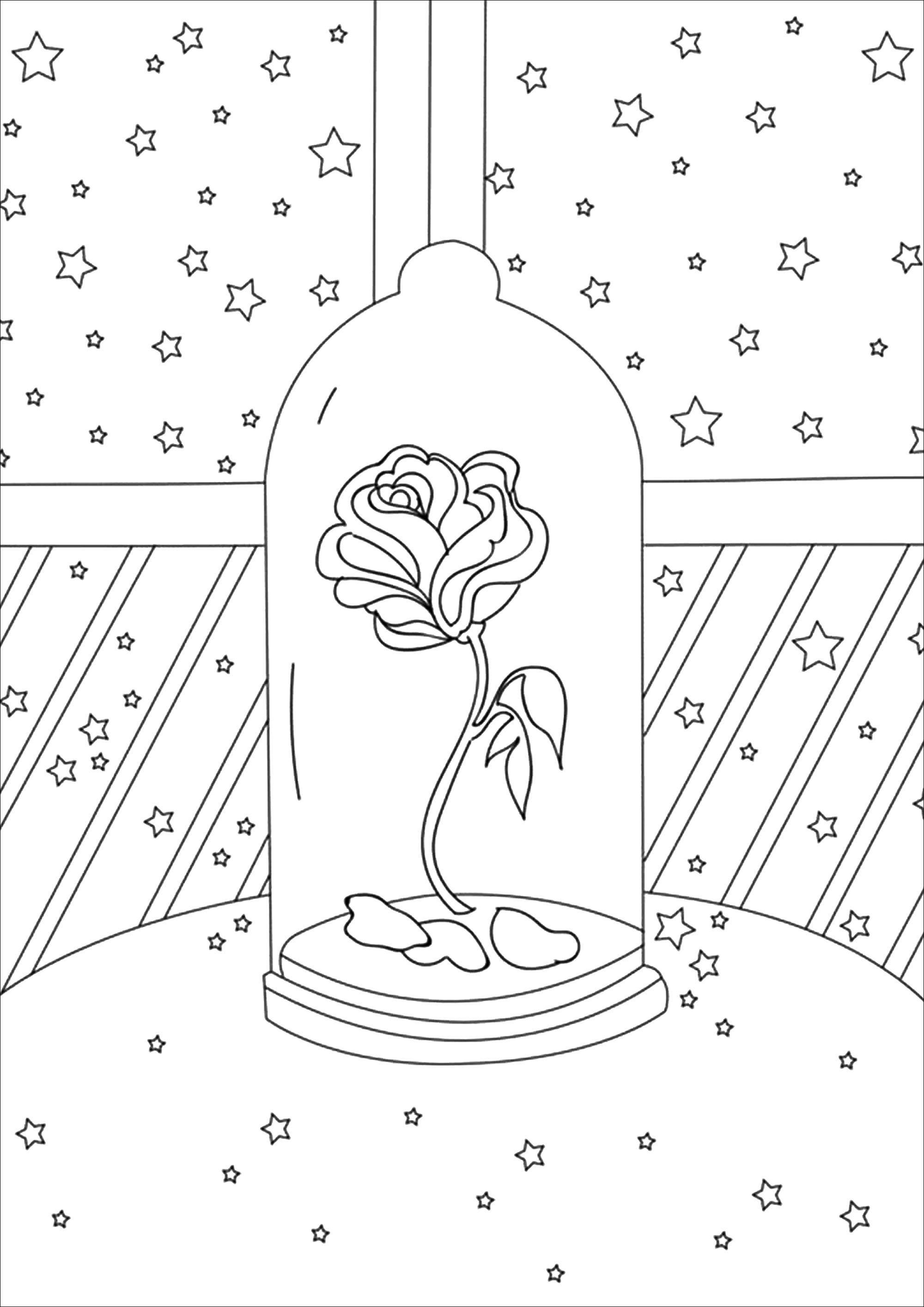 La Rose De Belle Coloriage La Belle Et La B te Pour Enfants