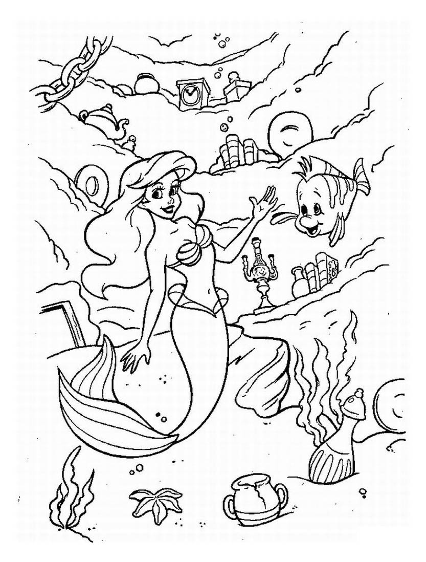 Coloriage marin avec Ariel