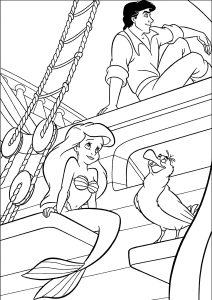 Ariel dans le bateau d'Éric avec Scuttle