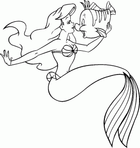 La Petite Sirène (Disney) : Ariel avec son ami Polochon