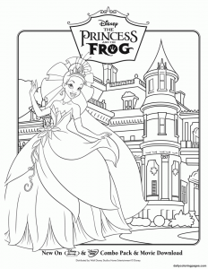 Coloriage de La princesse et la grenouille à imprimer