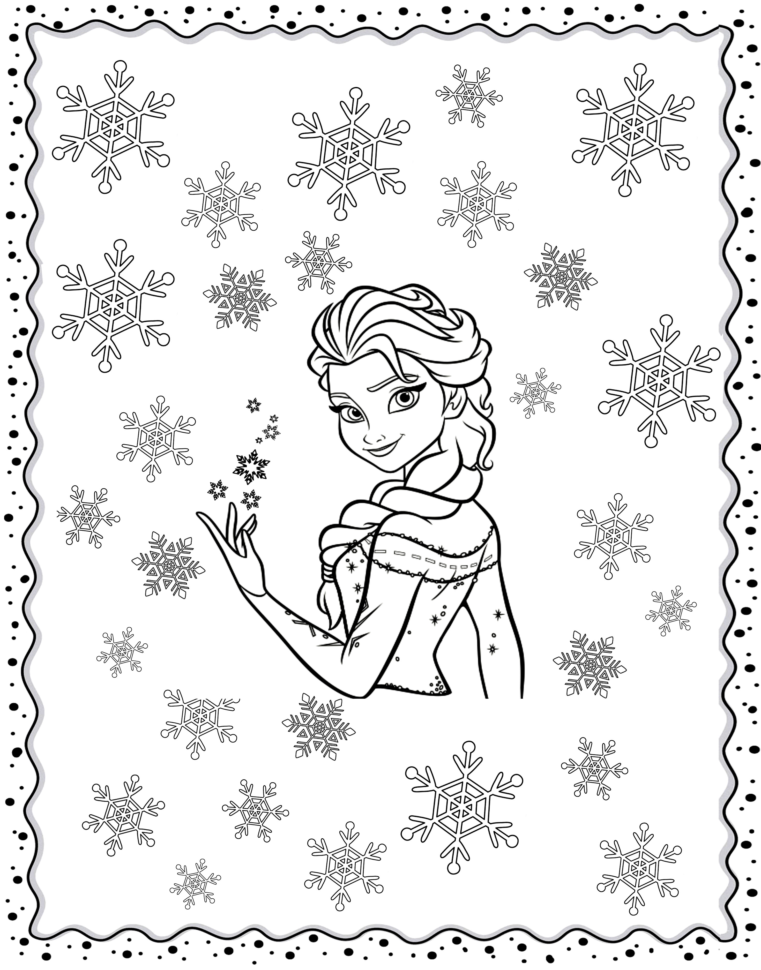 Un coloriage pour adulte inspiré de la Reine des neiges