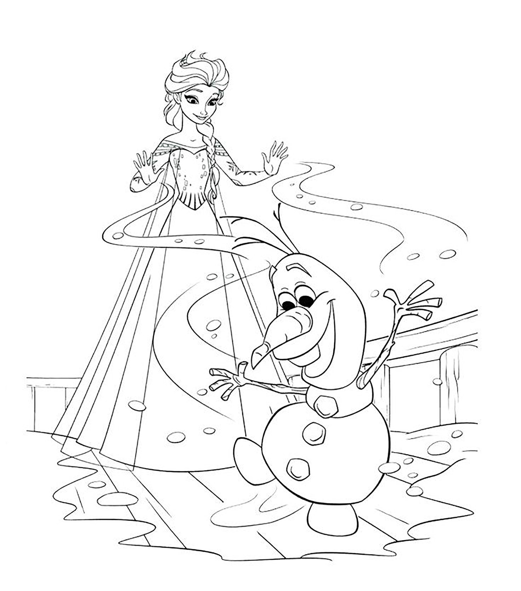 Elsa et Olaf réunis