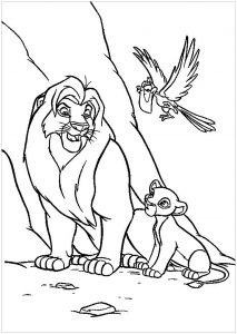 Mufasa et Simba, avec Zazu